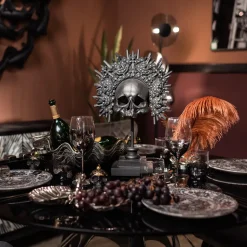 Deko Objekt King Skull Schwarz 49cm