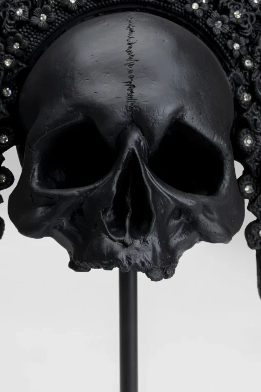 Deko Objekt King Skull Schwarz 49cm