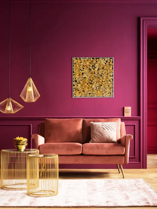 Deko Rahmen Gold Flower 60x60cm