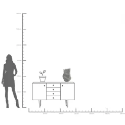 Deko Vase Anemone Schwarz 43cm