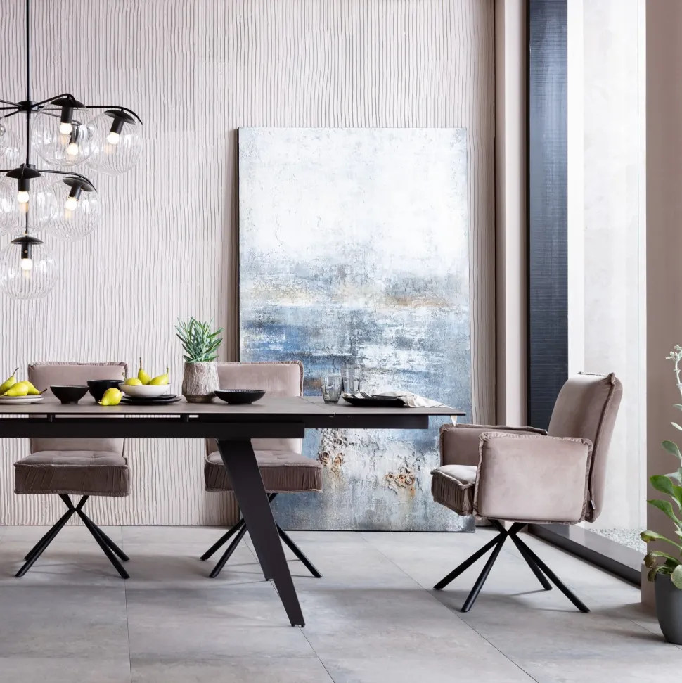 Drehstuhl mit Armlehnen Chelsea Grau