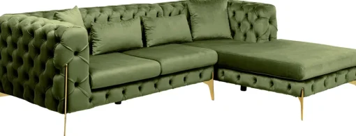 Ecksofa Bellissima Velvet Grün Rechts