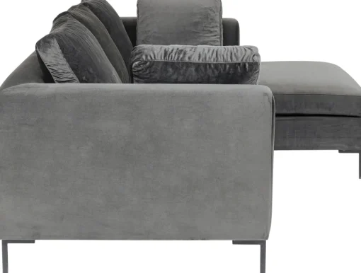 Ecksofa Gianni Velvet Grau 270x167cm Rechts