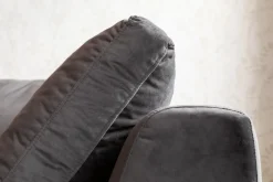 Ecksofa Gianni Velvet Grau Links Schwarz