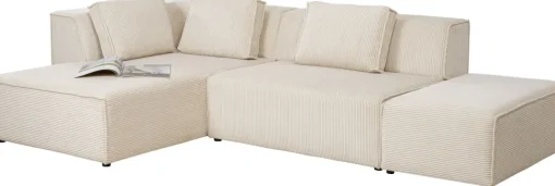Ecksofa Infinity Ottomane Cord Creme Links