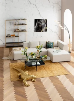 Ecksofa Infinity Ottomane Creme Rechts