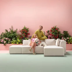 Ecksofa Infinity Ottomane Creme Links