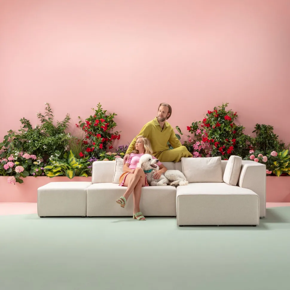 Ecksofa Infinity Ottomane Creme Links