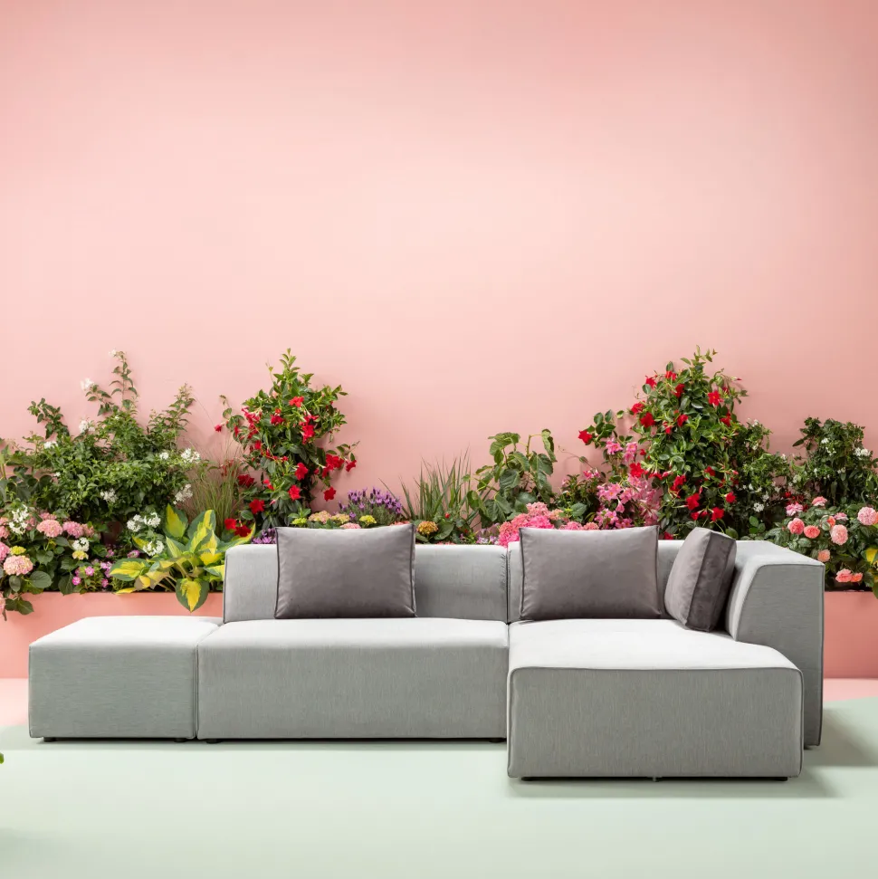 Ecksofa Infinity Ottomane Grau Rechts