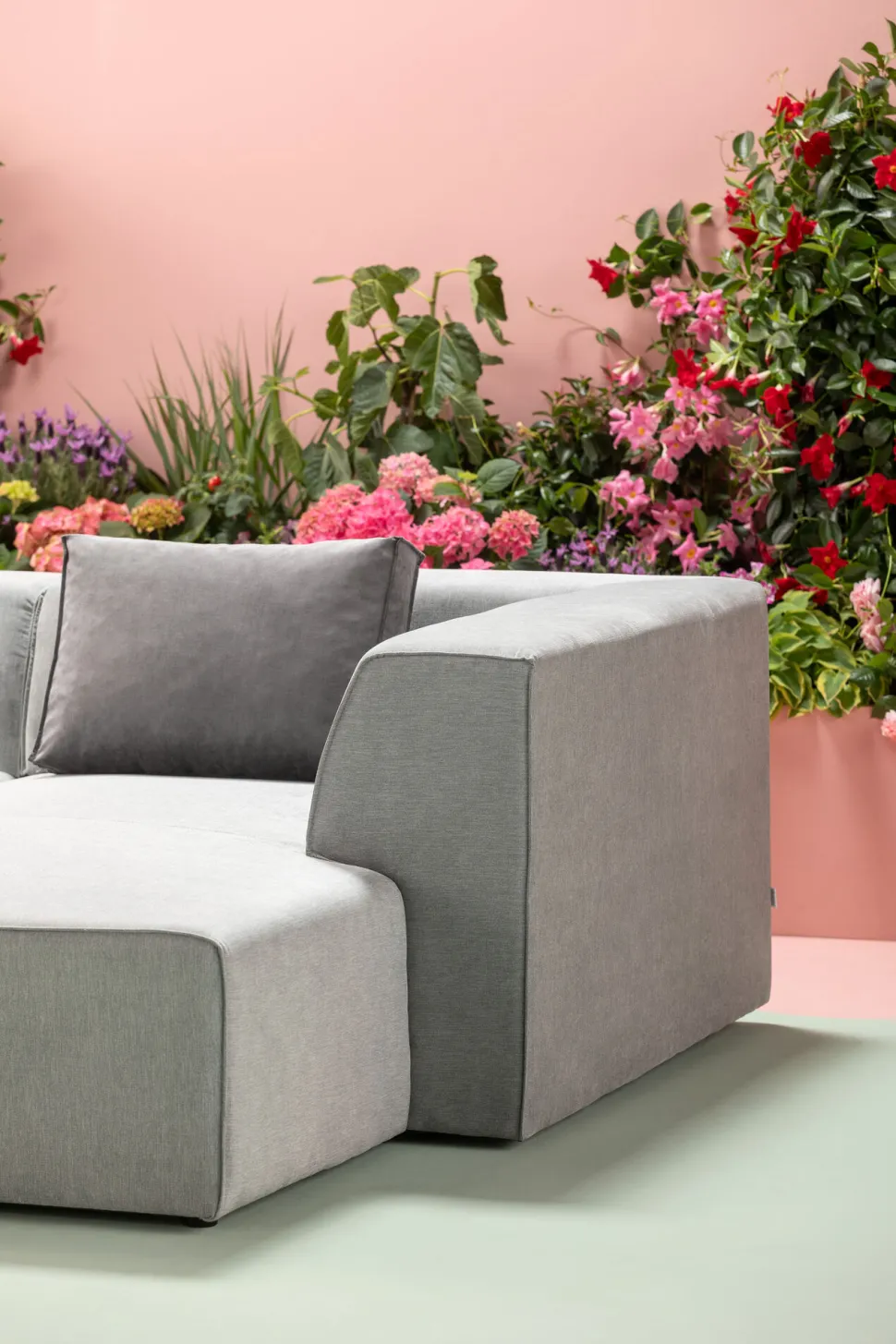 Ecksofa Infinity Ottomane Grau Rechts