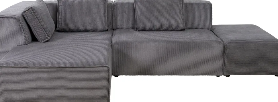 Ecksofa Infinity Ottomane Cord Grau Links