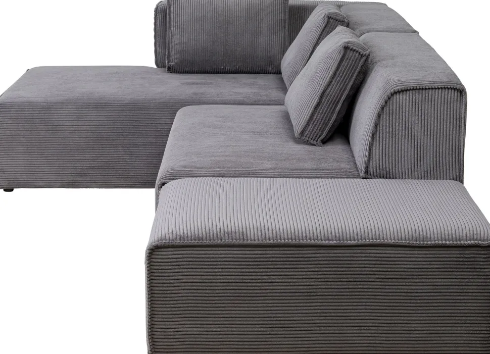 Ecksofa Infinity Ottomane Cord Grau Links
