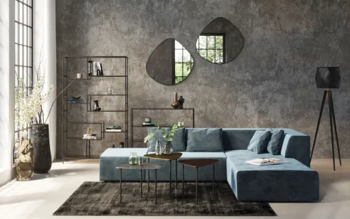 Ecksofa Infinity Velvet Ocean Rechts