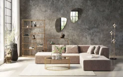 Ecksofa Infinity Velvet Taupe Rechts