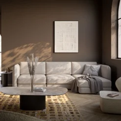 Ecksofa Karma Creme Rechts