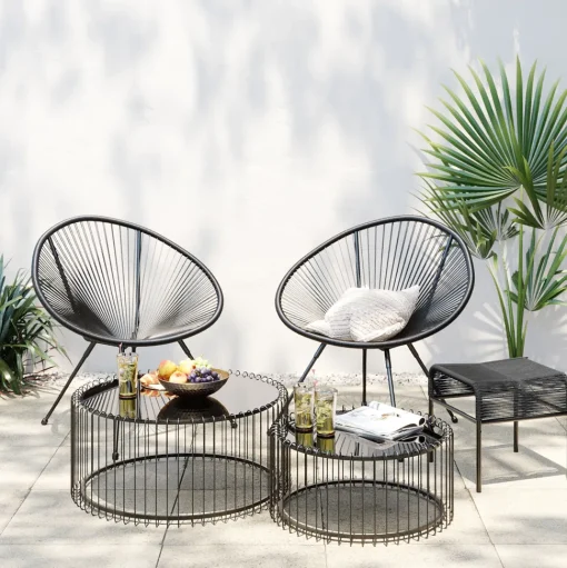Fußhocker Acapulco Mono Schwarz