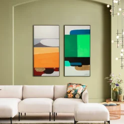 Gerahmtes Bild Abstract Shapes Orange 73x143cm
