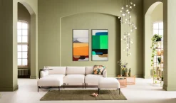 Gerahmtes Bild Abstract Shapes Orange 73x143cm