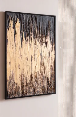 Gerahmtes Bild Abstract Schwarz 80x120cm