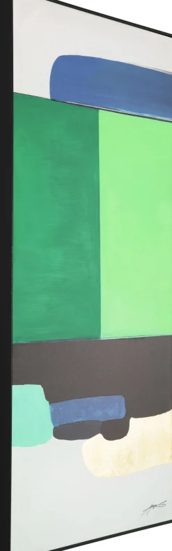 Gerahmtes Bild Abstract Shapes Grün 73x143cm