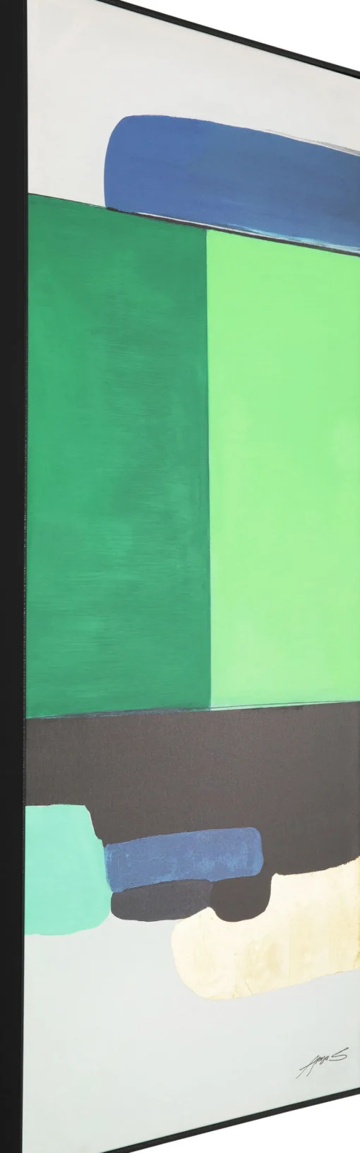 Gerahmtes Bild Abstract Shapes Grün 73x143cm