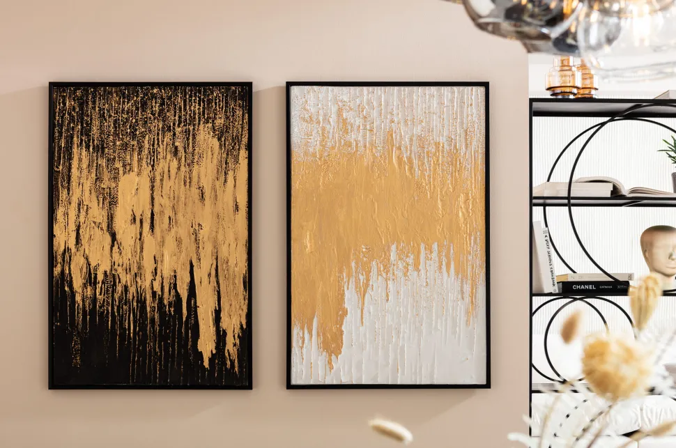 Gerahmtes Bild Abstract Weiß 80x120cm