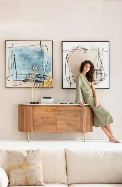 Gerahmtes Bild Dust Grau 100x100cm