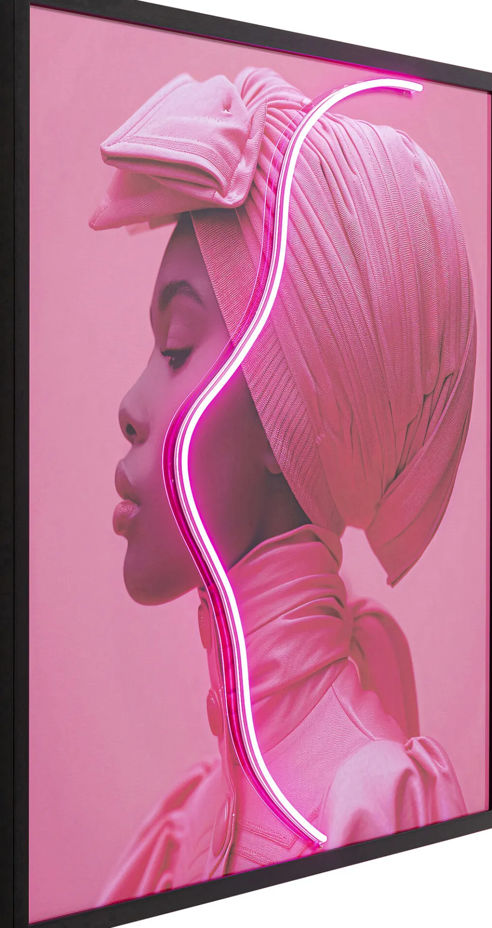 Gerahmtes Bild Pink Woman LED 80x80cm