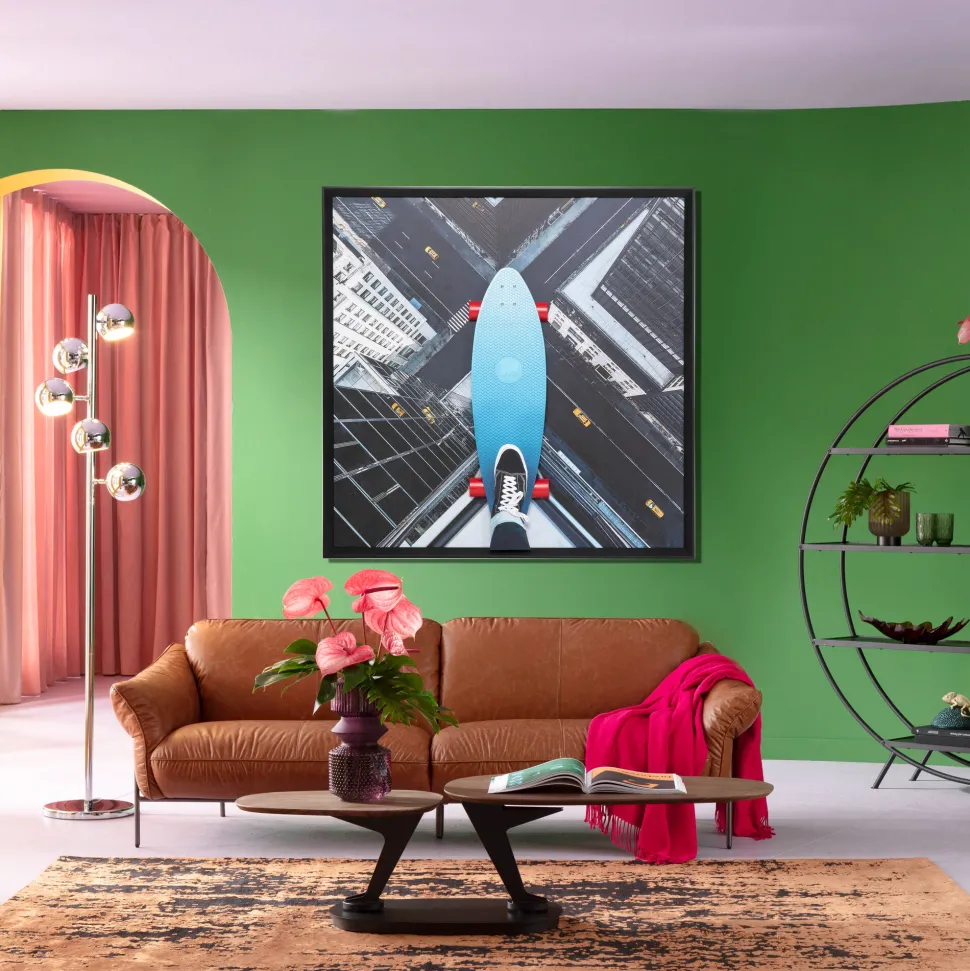 Gerahmtes Bild Skyline Skater 149x149cm