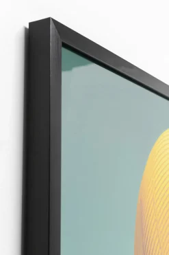 Gerahmtes Bild Sun Hat Woman Gelb LED 80x80cm