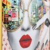 Gerahmtes Bild Times Square View 120x120cm