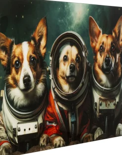 Glasbild Astronauts Dogs 80x60cm