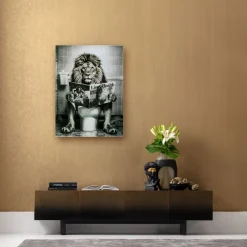 Glasbild Bath Lion 60x80cm