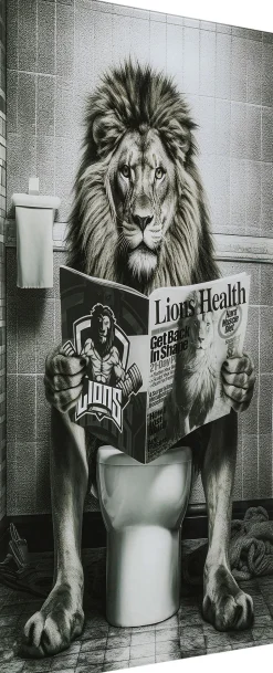 Glasbild Bath Lion 60x80cm