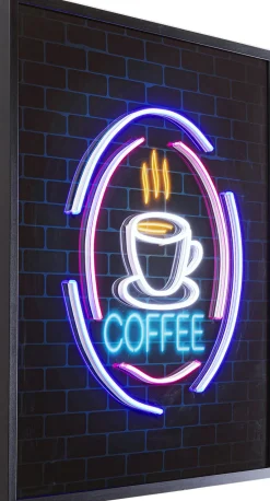 Glasbild Coffee LED 80x80cm