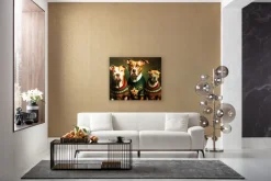 Glasbild Dog Familiy 110x90cm