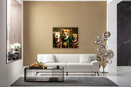 Glasbild Dog Familiy 110x90cm