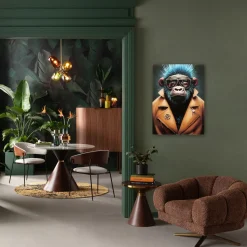 Glasbild Fashion Gorilla 60x80cm
