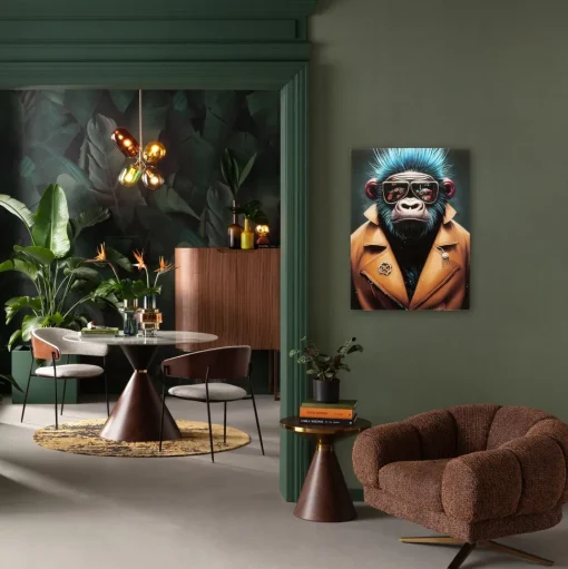 Glasbild Fashion Gorilla 60x80cm