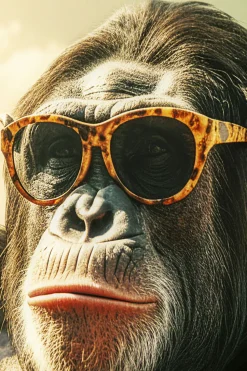 Glasbild Holiday Monkey 80x60cm