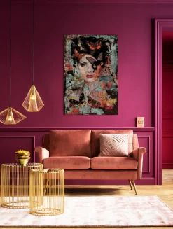 Glasbild Lady Butterfly 100x150cm