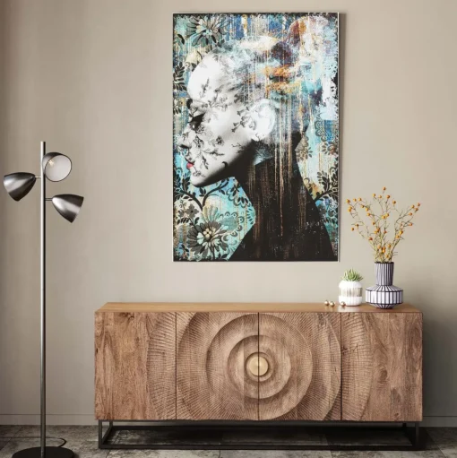 Glasbild Lady Flower 100x150cm