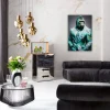Glasbild Mister Gorilla Blau 60x90cm