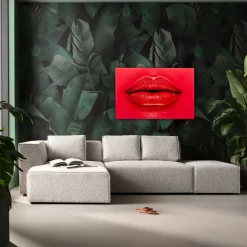 Glasbild Red Lips 120x80cm