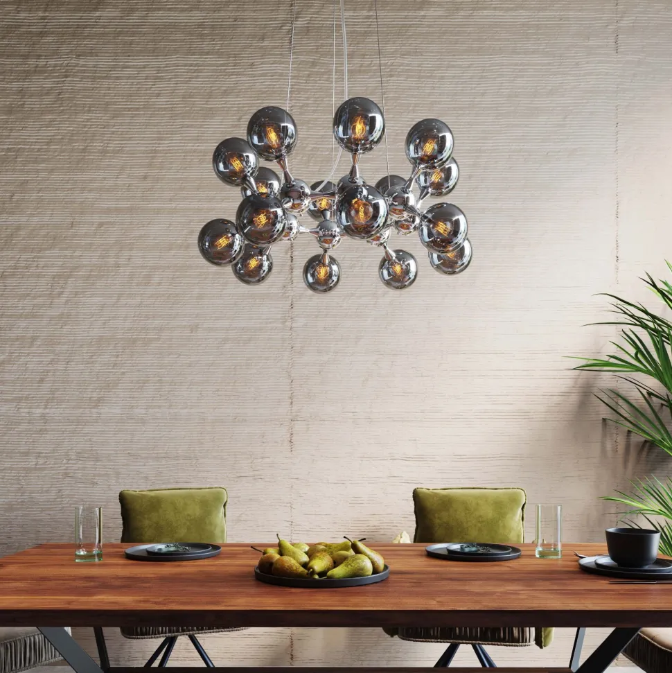 Hängeleuchte Atomic Balls Silber Ø74cm