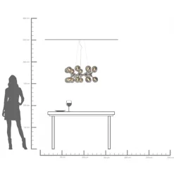 Hängeleuchte Atomic Balls Silber Ø74cm