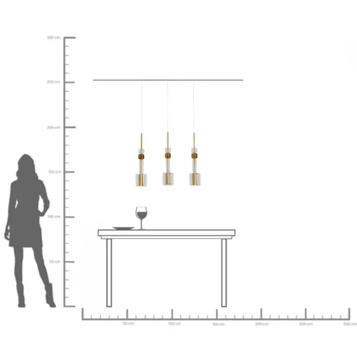 Hängeleuchte Candy Bar Gold 70cm