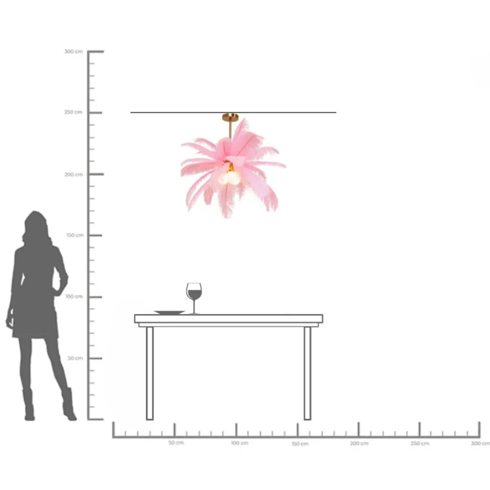 Hängeleuchte Feather Palm Pink Ø87cm