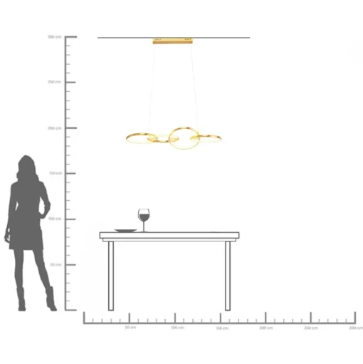 Hängeleuchte Galaxy LED Gold 155cm