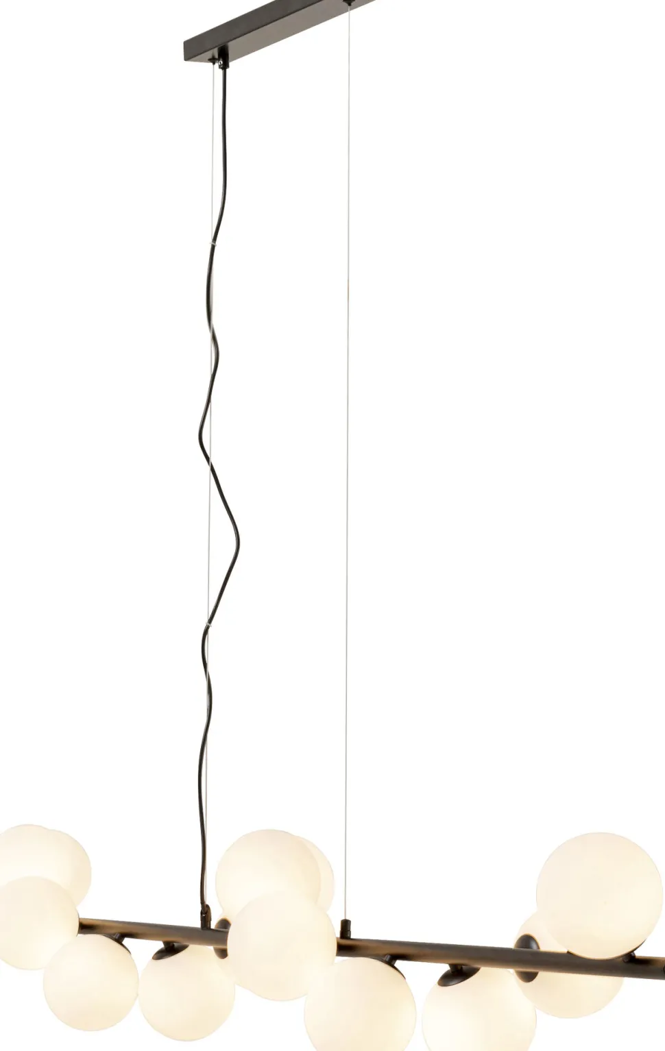 Hängeleuchte Scala Balls Milky Schwarz 150cm